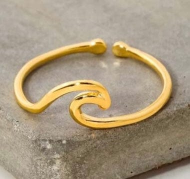 Gold Tone Wave Ring