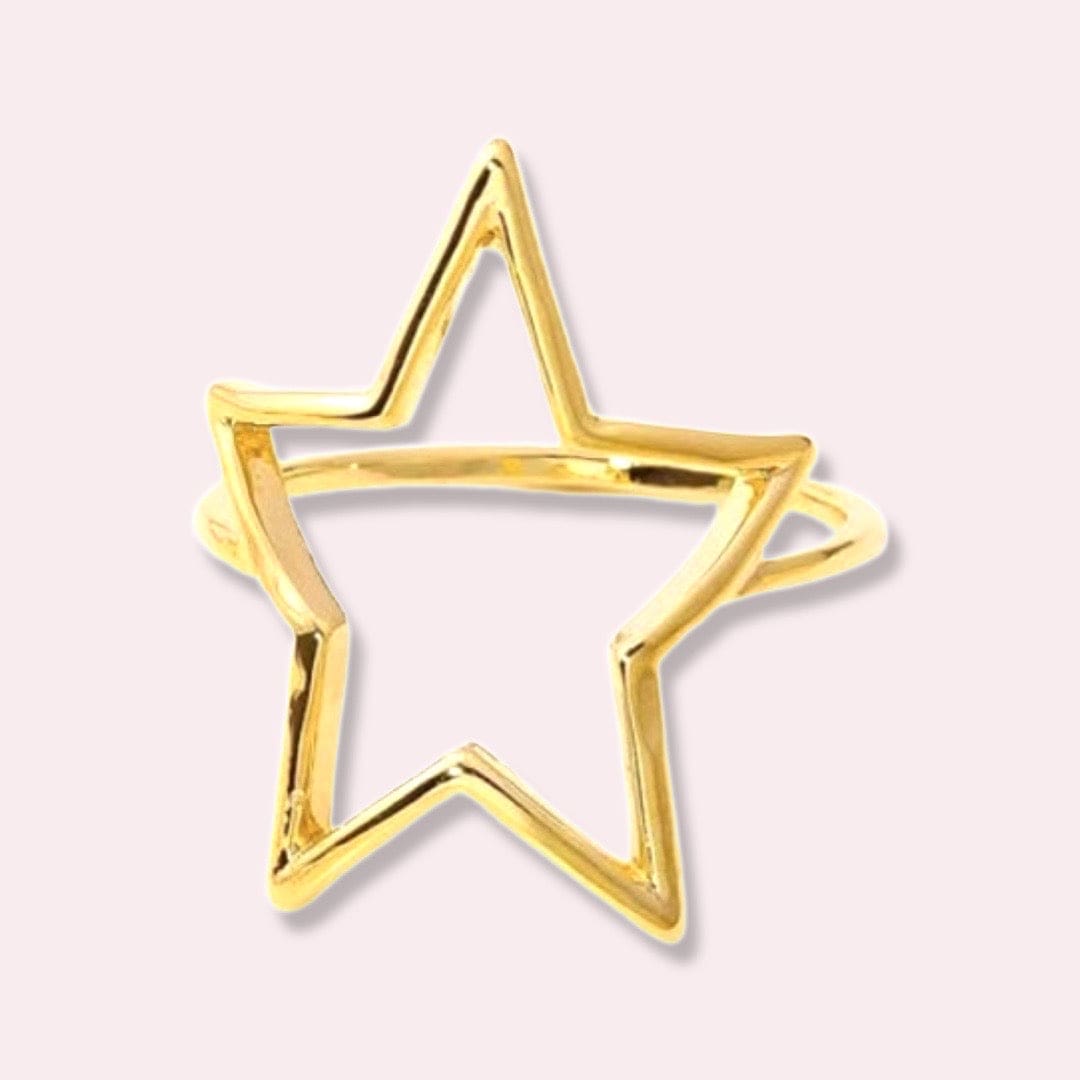 Gold Tone Star cut out Ring