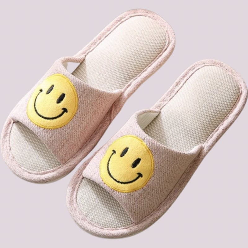 Smily Face Mudcloth Slippers