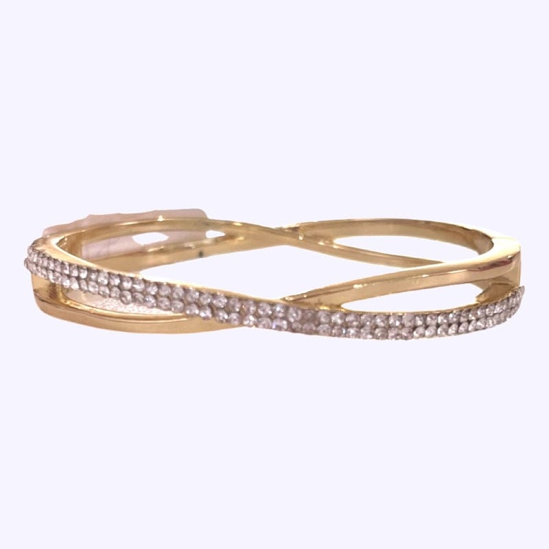 Gold X and O Clamp Bracelet